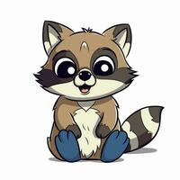 Raccoon Vector Cute Raccoon Cartoon Symbol