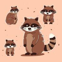 Raccoon Vector Cute Raccoon Cartoon Symbol