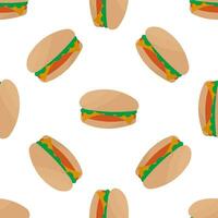 hamburger food fast food picnic dinner pattern vector