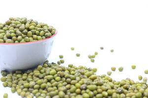 Green beans on a white background photo