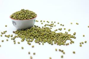 Green beans on a white background photo