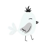 Monochrome bird doodle for decoration. Cartoon cute bird illustration. Hand-drawn bird illustration. vector