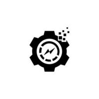 electrical and gear engineering logo. Technology mechanical symbol. Design element. vector