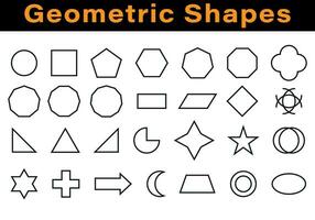 Vector Geometric figures icon set. Shapes, linear icons.