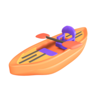 3d icône kayak rendu isolé sur le transparent Contexte png