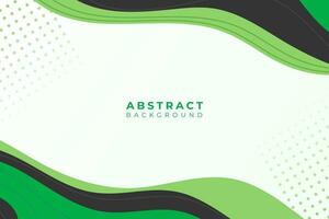 Abstract background with wavy shapes, in green color, vector format, for wallpaper, copy space, presentation background, design and banner.