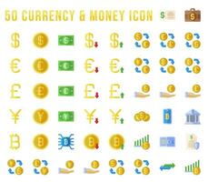 moneda y Finanzas íconos colocar, en píxel Perfecto plano estilo. para el necesidades de usuario bancario, finanzas, y ciencias económicas. eso incluye dólar, banco, dinero, moneda, criptografía, y salvar iconos vector