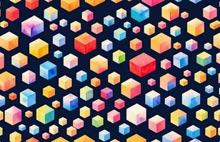watercolour style, geometric, cube, square, , generative, ai photo