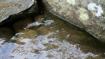 View of calm river water with rocks in the waterfall photo