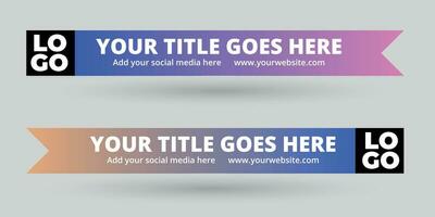 Abstract geometric lower third banner template design vector illustration