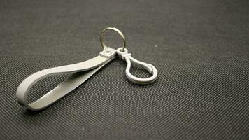Close up gray key chain photo
