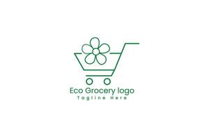 tienda de comestibles logo diseño eco tienda de comestibles logo diseño vector