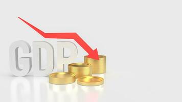 The GDP text and coins for Business concept 3d rendering photo