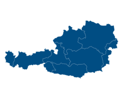 Austria map region light blue. Austria map with blue color. Flag of Austria png