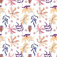Abstract flat hand draw floral pattern background. Vector. vector