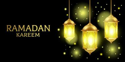 arabic lantern ramadan celebration background illustration. vector