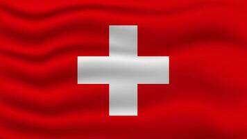 Swiss flag waving against the background. Vector illustration