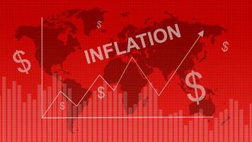 Worldwide inflation background. Graph showing rising inflation worldwide background concept vector