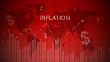 Worldwide inflation background. Graph showing rising inflation worldwide background concept vector