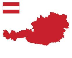 Austria map with Austrian flag. Flag of Austria vector