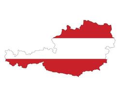 Austria map with Austrian flag. Flag of Austria vector