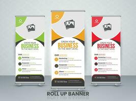 Business roll up standee banner design vector