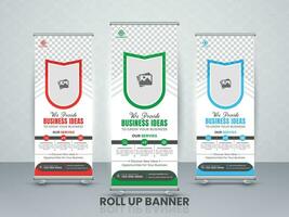 Modern roll up business standee banner design vector