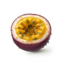 Purple passion fruit with cut in half. AI generetive photo