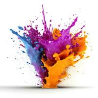 Color powder splash. Celebrate the vibrant festival of Holi. AI generetive photo