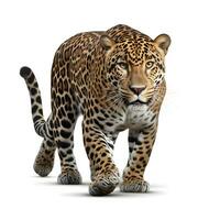 leopard over white background. AI generetive photo
