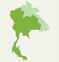 mapa de Tailandia y Laos. mapa de frontera países de Sureste Asia, Tailandia y Laos. vector