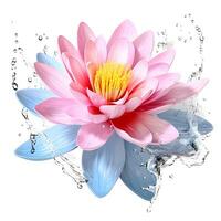 lotus splash art illustration, generative Ai photo