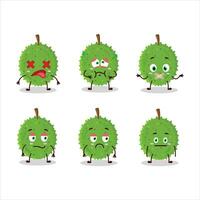 Durian cartoon in character with nope expression vector