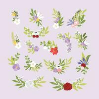 Floral Wreaths and Bouquets. Floral arrangement - border, wreath, frame. Perfect wedding stationary, greetings, fashion, background vector