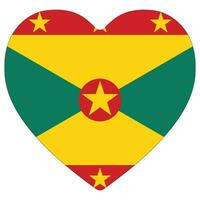 Grenada flag heart shape. Flag of Grenada heart shape vector