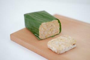 Preparing a vegan dish with tempeh photo