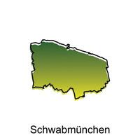 mapa ciudad de schwabmünchen. vector mapa de el alemán país. vector ilustración diseño modelo