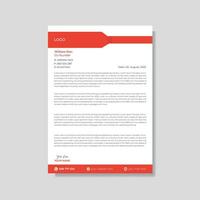 Modern elegant red color letterhead design. vector