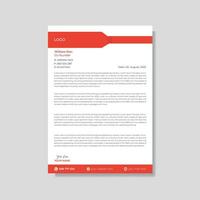 Modern elegant red color letterhead design. vector