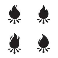 Set of Fire Vector template, firewood logo vector illustration