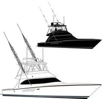 Yacht vector line art illustration