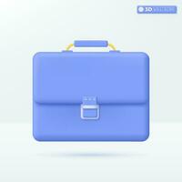 maletín icono simbolos empresario, aprendiendo, bolsa para la escuela, finanzas, educación concepto. 3d vector aislado ilustración diseño. dibujos animados pastel mínimo estilo. usted lata usado para diseño ux, ui, impresión anuncio.