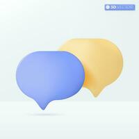 Dialog or chat speech bubble smooth icon symbols. Chat message, Message, talk concept. 3D vector isolated illustration design. Cartoon pastel Minimal style. You can used for design ux, ui, print ad.