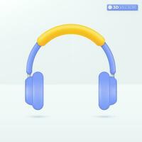 Wireless headphones icon symbols. music, Audio gadget, listening, electronic device concept. 3D vector isolated illustration design. Cartoon pastel Minimal style. You can used for ux, ui, print ad