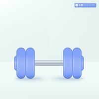 Deportes dumbell icono simbolos gimnasio equipo capacitación, ejercicio, difícil, difícil concepto. 3d vector aislado ilustración diseño. dibujos animados pastel mínimo estilo. usted lata usado para diseño ux, ui, impresión anuncio.