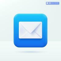 Email app icon symbols. mobile Interface, message, send and recieve new contact concept. 3D vector isolated illustration design. Cartoon pastel Minimal style. You can used for design ux, ui, print ad.