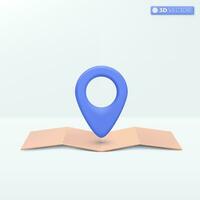 ubicación mapa alfiler icono simbolos geolocalización mapa marca, GPS puntero destino concepto. 3d vector aislado ilustración diseño. dibujos animados pastel mínimo estilo. usted lata usado para diseño ux, ui, impresión anuncio.