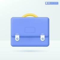 maletín icono simbolos empresario, aprendiendo, bolsa para la escuela, finanzas, educación concepto. 3d vector aislado ilustración diseño. dibujos animados pastel mínimo estilo. usted lata usado para diseño ux, ui, impresión anuncio.