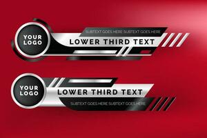 banner geometric lower third banner vector red background