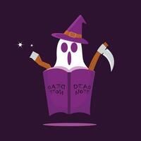 ghost halloween illustration,  flat design concept vector